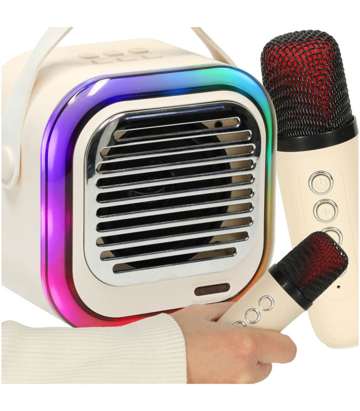 Krēmveida karaoke skaļrunis USB Bluetooth