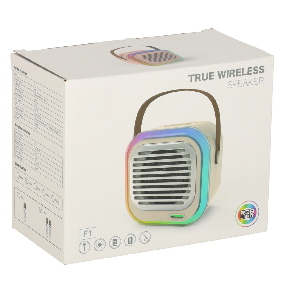 Krēmveida karaoke skaļrunis USB Bluetooth