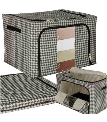 Gultasveļas un apģērbu organizators ar rāvējslēdzēju un metāla balstu, 66 l, 50 cm x 40 cm x 32 cm