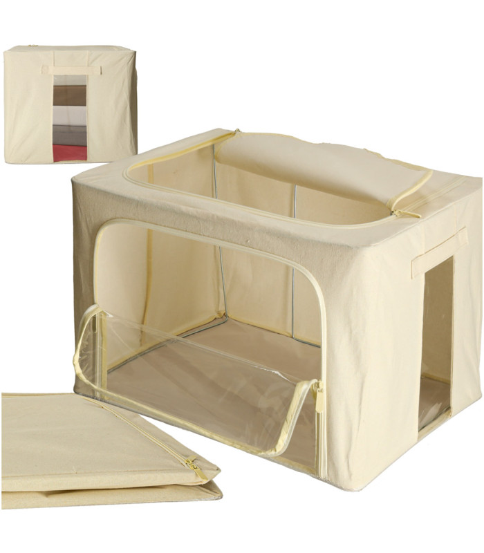 Gultasveļas un apģērbu organizators ar rāvējslēdzēju un metāla balstu, 100 l, 60 cm x 41 cm x 37 cm