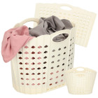 Saliekams veļas grozs krēmkrāsas