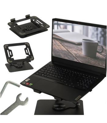 Regulējams klēpjdatora statīvs 360° – ergonomisks klēpjdatora galds, 26 cm x 22,5 cm