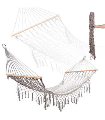 Dārza šūpuļtīkls boho stils ar bārkstīm