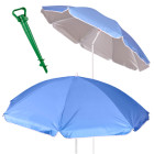 Regulējams pludmales dārza sauļošanās lietussargs UV 150cm zils