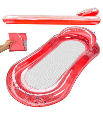 Piepūšams ūdens matracis peldēšanai ar atzveltni un tīklu, sarkans BESTWAY 159 cm x 77 cm 43103