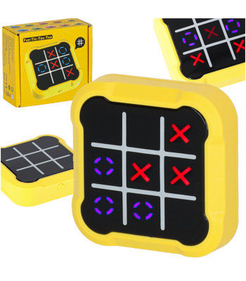 Elektroniskā loģiskā spēle „Tic Tac Toe” – pārnēsājama dzeltena konsole