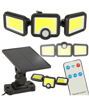 Saules LED lampa ar kustības un krēslas sensoru 3w1