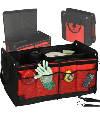 Auto bagāžnieka organizators, melns un sarkans, 58x37x32