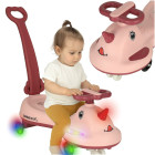 Gravitācijas braucamais ar LED gaismām un rokturi, rozā, max. 65 kg, Swing FIX S1