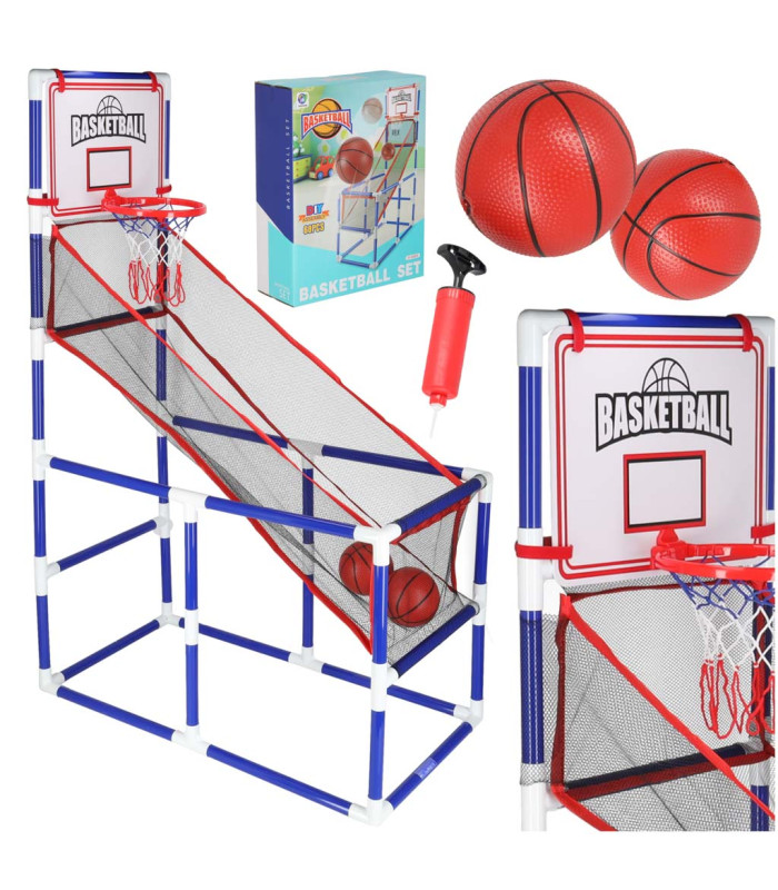 Portatīvais basketbola automāts ar divām bumbām un pumpi