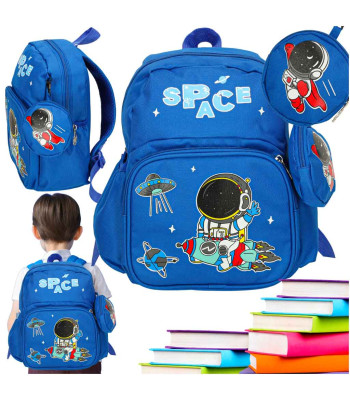 Pirmsskolas bērnu mugursoma ar astronauta motīvu 30x22x11cm