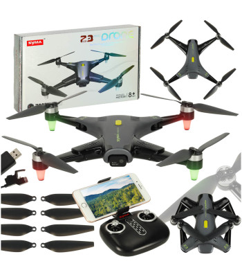 RC drons, melns, 2.4GHz 4CH Wi-Fi, Syma Z3PRO
