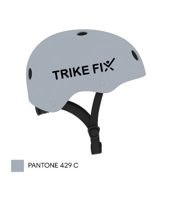 Bērnu velosipēda ķivere ar LED, regulējama, tumši pelēka, Trike Fix M 55-58 cm