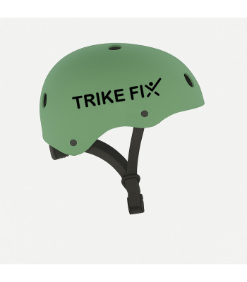 Bērnu regulējama velosipēda ķivere ar LED, tumši zaļa, Trike Fix M 55-58 cm