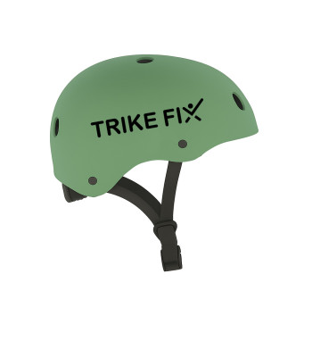 Bērnu velosipēda ķivere ar LED, regulējama, tumši zaļa, Trike Fix, S, 48-54 cm