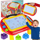 Magnētiskā tāfele 2-in-1 ar dzēšamu pildspalvu un zīmogiem