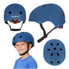 Bērnu velosipēda ķivere ar LED, regulējama, tumši zila, Trike Fix M 55–58 cm