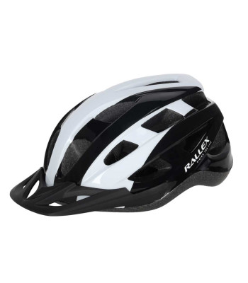 Velosipēda ķivere RALLEX sievietēm un vīriešiem, regulējama, melnbalta M 54-58cm
