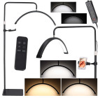 LED kosmētiskā bezēnu loka lampa skropstu pieaudzēšanai, regulējama, melna, 36W
