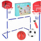 Sporta komplekts 2 vienā – futbola vārti un basketbola grozs