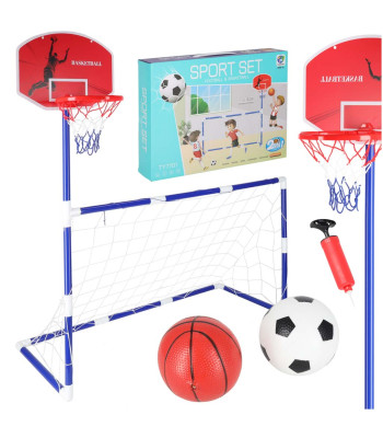 Sporta komplekts 2 vienā – futbola vārti un basketbola grozs