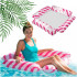 Piepūšamais pludmales matracis, ūdens šūpuļtīkls, krēsls peldēšanai 3 vienā, rozā 100 x 100 cm