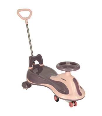 Gravitācijas braucamrīks ar LED riteņiem un stumšanas rokturi, violets, maks. 100 kg, Swing FIX S2