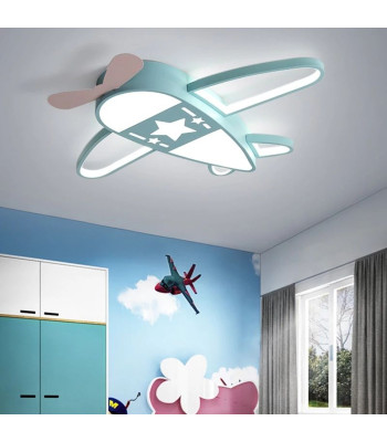 LED griestu lampa bērnistabai ar aptumšošanu un tālvadības pulti, lidmašīnas forma 49 cm x 60 cm