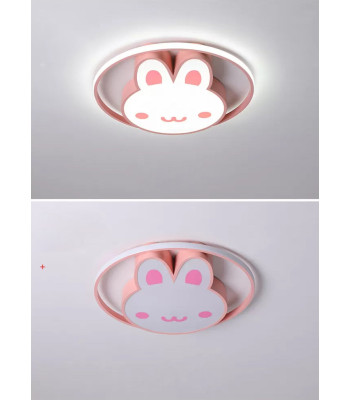 LED griestu lampa bērnu istabai, plafons ar aptumšošanu un tālvadības pulti, zaķītis, 50 cm