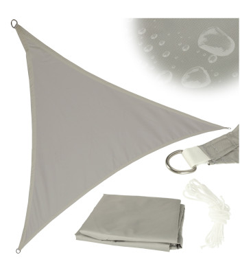 Dārza saules aizsargbura, ūdensizturīga, trīsstūrveida, pelēka, LUARO 3x3x3m