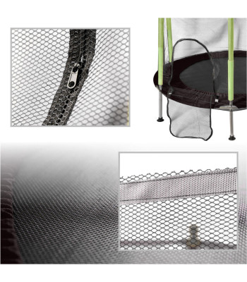 Dārza batuts bērniem ar aizsargtīklu un 10 bumbām, zaļš 140cm 55inch 110x140 CM
