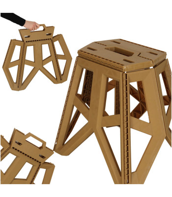 Saliekams tūrisma ķeblītis kempingam, pārnēsājams 40 cm, bēšs