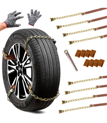Pretslīdes sniega ķēdes automašīnu riepām 8el.