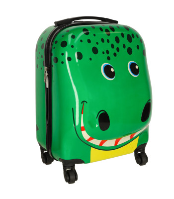 Bērnu ceļojumu koferis uz riteņiem, kabīnes koferis, rokas bagāža, krokodils 23,5L