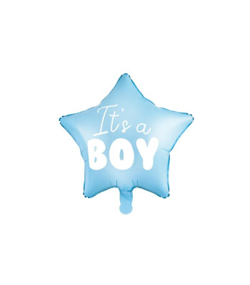Folijas balons “It's a boy” zvaigznes formā, baby shower dekorēšanai, gaiši zils, 48cm