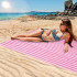 Pludmales paklājs un piknika sega ar somu, rozā, XXL 200x200cm