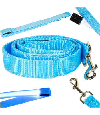 Gaismojoša LED pavada suņiem un kaķiem pastaigām, zila 2,5 cm x 120 cm