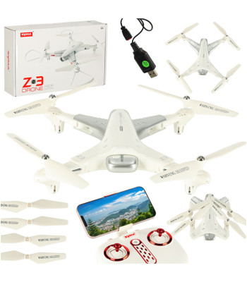 RC drons ar kameru, balts, SYMA Z3 720P HD 2,4GHz