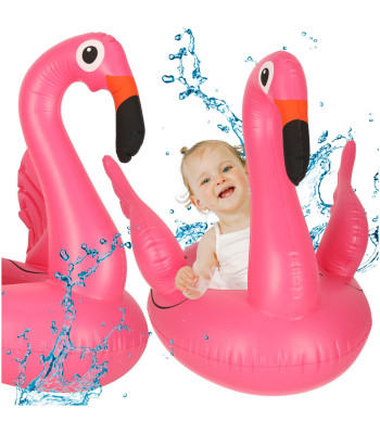 Piepūšams peldēšanas matracis bērniem ar sēdekli, flamingo, max 15kg, 1–3 gadi