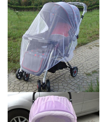 Universāls moskītu tīkls bērnu ratiņiem ar gumiju, balts 140cm