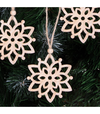 Koka ornamenti 6 gabali (ziedi)