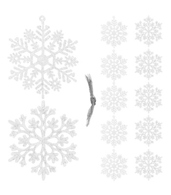 Ziemassvētku dekorācijas - sniega pārslas Springos CA0750 10cm 12gab