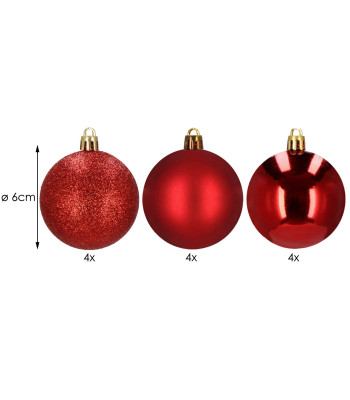 Ziemassvētku bumbiņas Springos CA0001 6cm 12gab