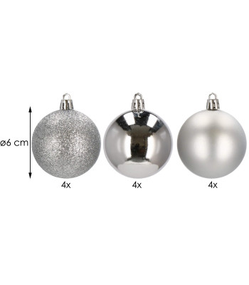 CA0002 Ziemassvētku balles 6 cm 12 gab.