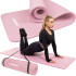 Universāls vingrošanas paklājiņš fitnesam, jogai, pilatesam Springos YG0030, 183 cm, rozā