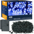 Zilas LED gaismas virtene
