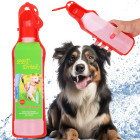 Suņu un kaķu ūdens pudele ar dzirdināšanas trauku Springos PA0296 500 ml sarkans bidons