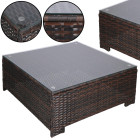 Modulārais dārza mēbeļu komplekts Springos GF0062 galds, krēsls, dīvāns, 4 moduļi, brūni-krēmkrāsas