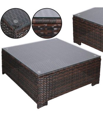Modulārais dārza mēbeļu komplekts Springos GF0062 galds, krēsls, dīvāns, 4 moduļi, brūni-krēmkrāsas