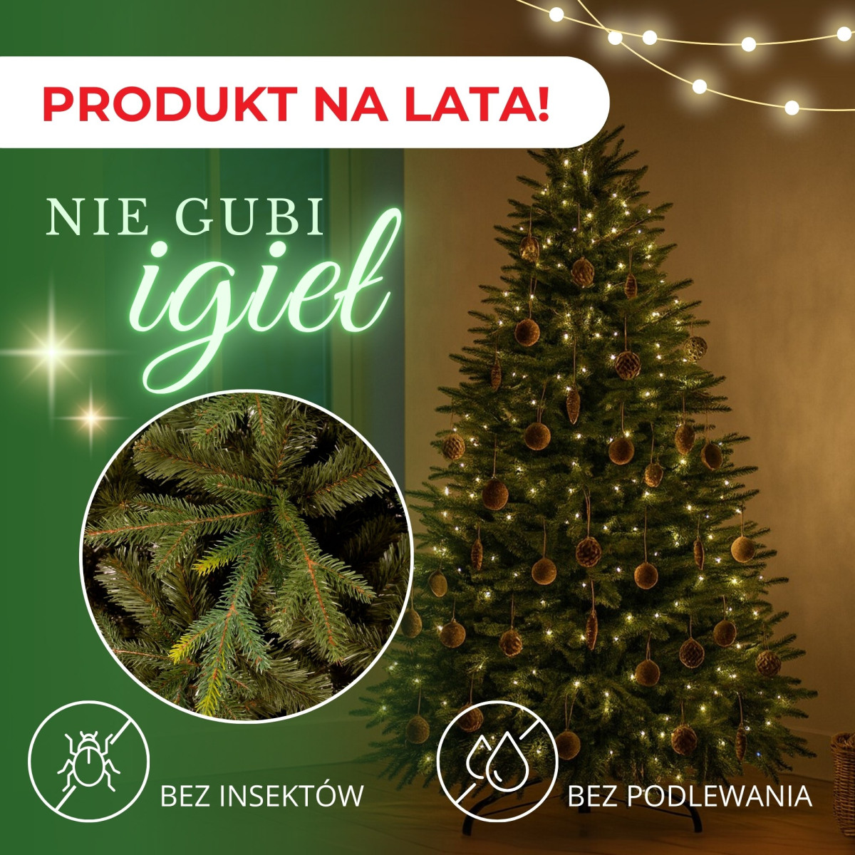 Mākslīgā eglīte Springos CT0205, dabīga egle 180 CM